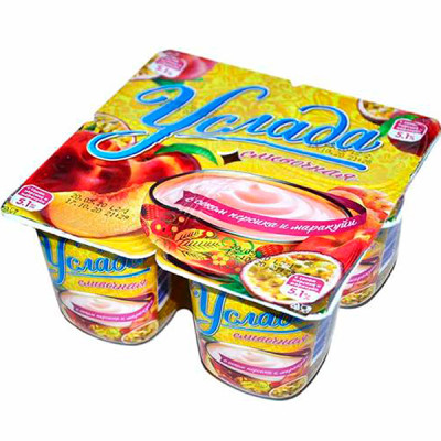 Йогурт Услада сливочный, персик-маракуйя, 5,1 %, 95 гр