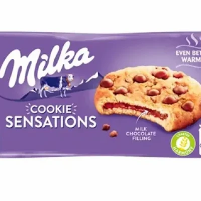 MILKA SENSATION Печенье c кусочками молоч шок 156гр