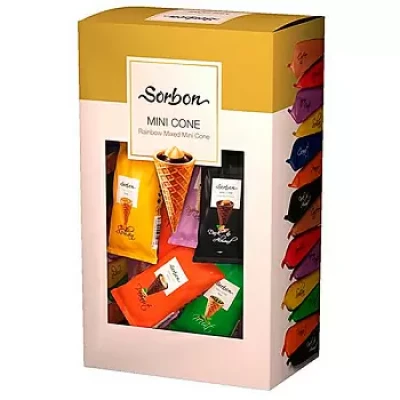 Мини-рожки "Sorbon" Ассорти, вафельные с начинками, 200г