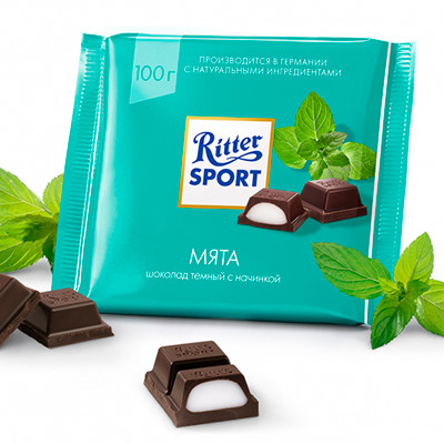 Темный Шоколад Ritter Sport Мята 100 г